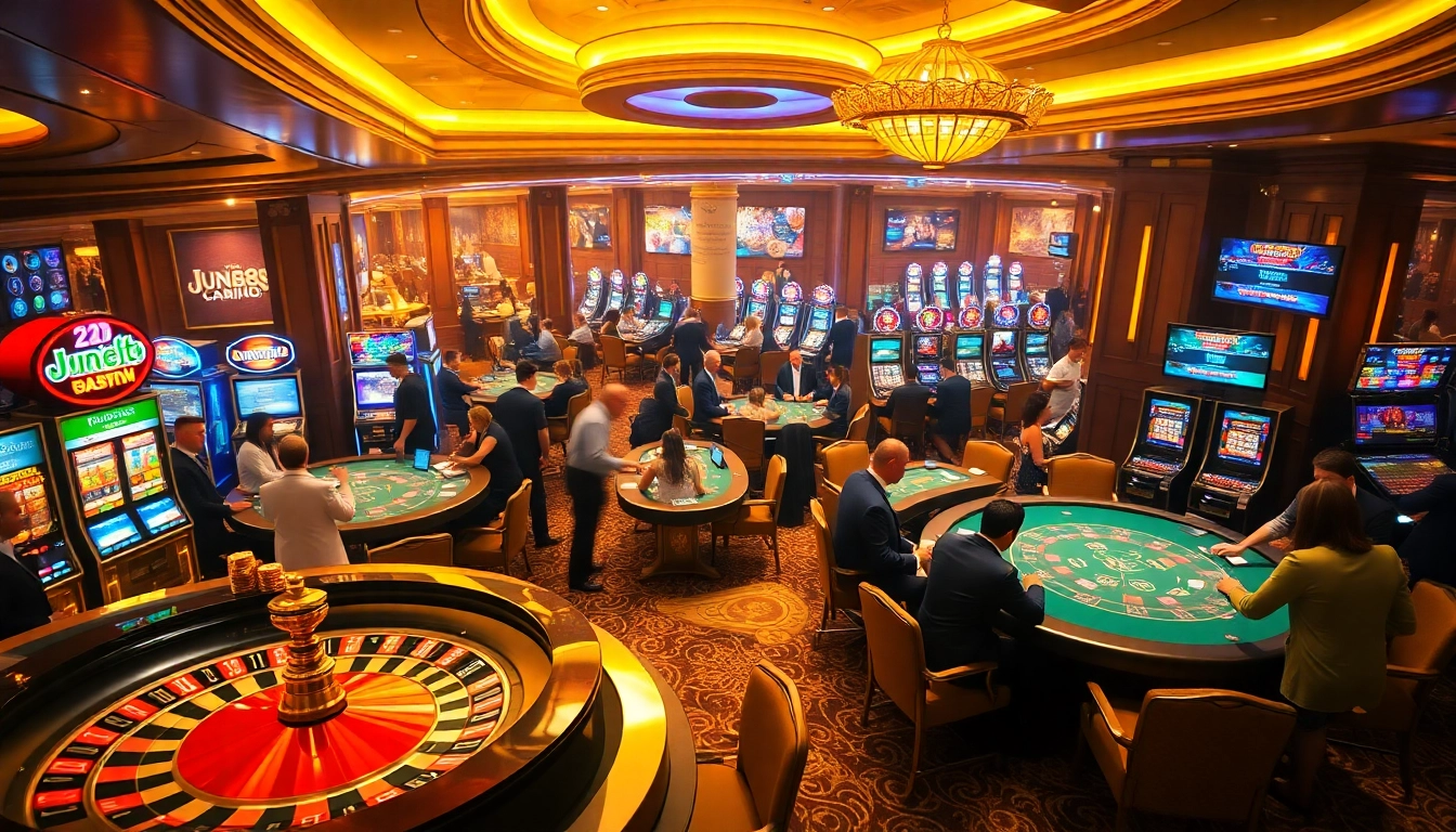 Experience the thrill of gambling at https://www.jun88.org/ with vibrant casino tables and engaging gameplay.