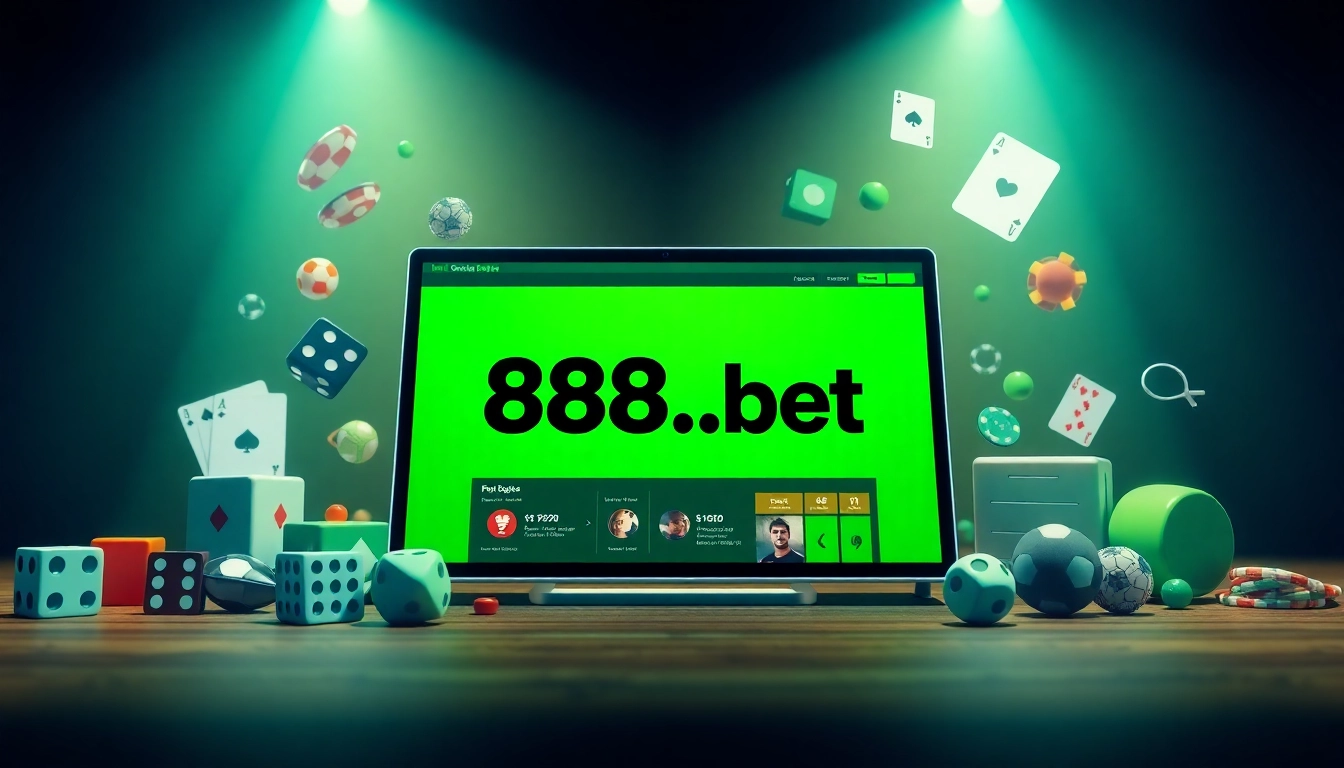 Engaging scene showcasing 888b.bet online betting interface with vibrant gaming symbols.