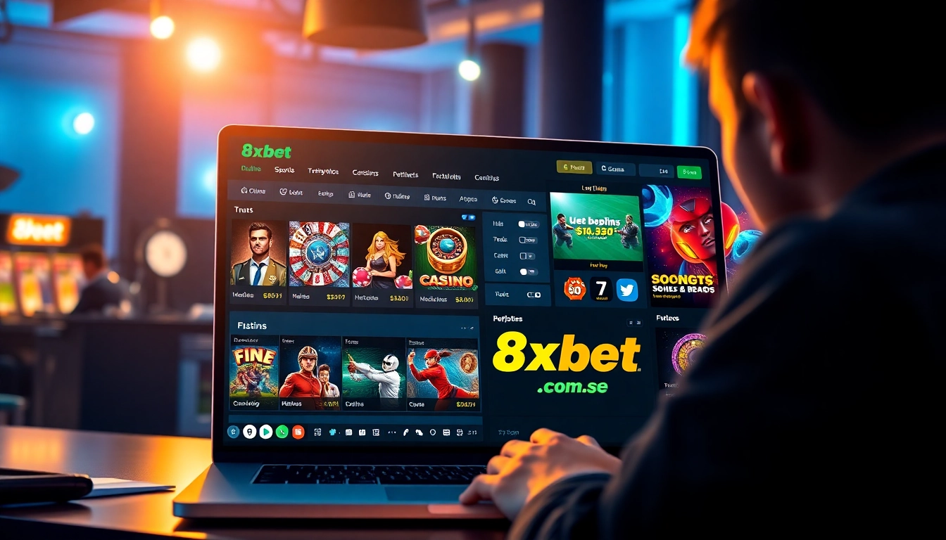 8xbet.com.se online gambling platform with vibrant betting options and user-friendly interface.