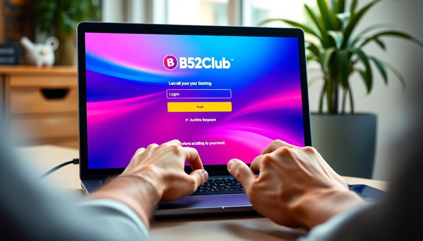 Logging into B52Club smoothly on a vibrant user-friendly interface.